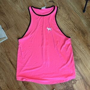 PINK Bright Pink Dog Logo Athletic Workout Tank Top. Size medium.